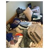 Blankets, throws, pillows, gloves