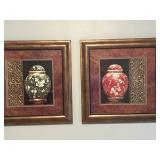 Pair of pictures with beautiful jars