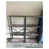 Two light metal shelves