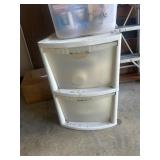 Two storage drawers made of plastic