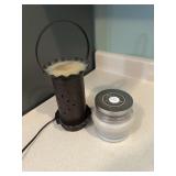 Tin candle burner and candle