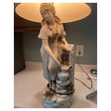 Woman figurine lamp with water, pitcher