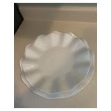 Pair large glass serving trays 15' & 13ï¿½
