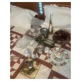 Glass basket bowl, covered, compote, bell, etc.