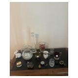 Ruby, red flash, glass creamer, other small
