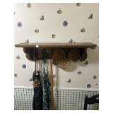 Wall shelf, baskets, aprons