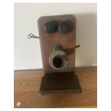 Oak wall telephone - no ear piece