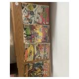 A stack of comic books