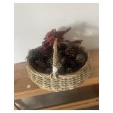 Ros basket full of pinecones