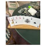 Set a four 'Angieï¿½s card holders' in Oak box and