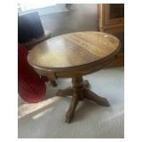 Round Oak lamp table