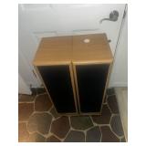 Pair of large oak speakers