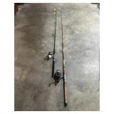 Two large fishing rods with spinning reels