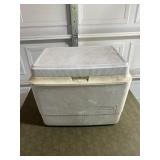 White, plastic cooler