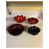 Ruby red bowls