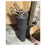 foot-hold traps and roofing paper