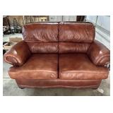 Leather 2-cushion love seat