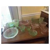 Several Miscellaneous pieces Depression glass