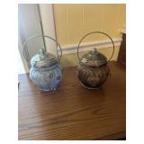 2 Music boxes w music box lids, candy or biscuit