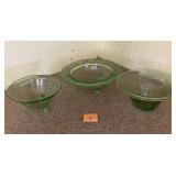 Three Depression Glass Bowls