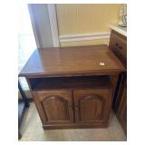 Wooden microwave or Tv Stand on wheels with tilt