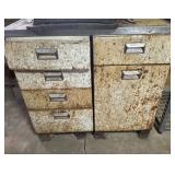 Two metal storage cabinets with drawers