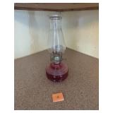 Red glass oil lamp