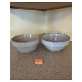 Pair of crock bowls