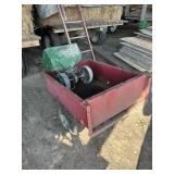 Towable yard wagon and grass seeder