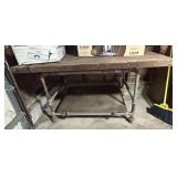 Rolling cart with wood top