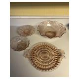 Pink depression glass bowls