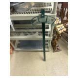 Hose reel on a metal pole