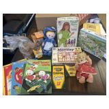 Box toys:  dolls, Memory game, Magnetic paper