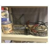 Box of jumper, cables, four-way lug, wrench,