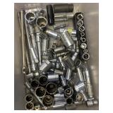 Lots various sockets and extension bars in black