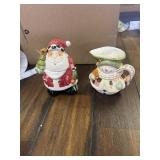 Santa & Snowman cream & sugar in original box