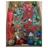 Box of red Christmas balls