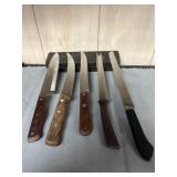 5 Stainless Steel Butcher Knives