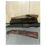 Sport fisher knife in sheath and hunting knife,
