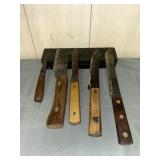 5 wood handle Butcher Knives