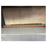 Pool cue cane & twisted wooden cane