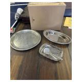 Oneida 2-piece Cranberry set, 2 silver serving