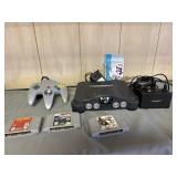 Nintendo 64 with controller, retro- bit adapter,