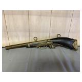 Vintage Brass Blunderbus Wall Mount Rifle with