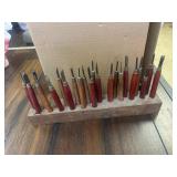Set of 22 wood working carving chisels