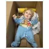 Ugly baby doll, baby blanket & Tupperware cups