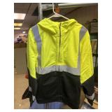 High Visability hooded zip up jacket - Red-Cap