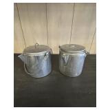 2 aluminum coffee percolators