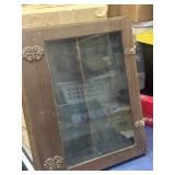 Two wooden display cases with glass doors- 21'x17ï¿½