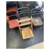 3 Metal and one Wooden Childï¿½s chair